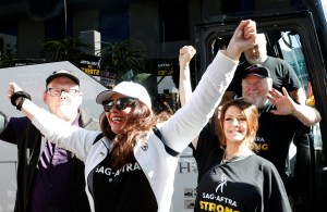 National Executive Director and Chief Negotiator Duncan Crabtree-Ireland, president Fran Drescher and secretary-treasurer Joely Fisher