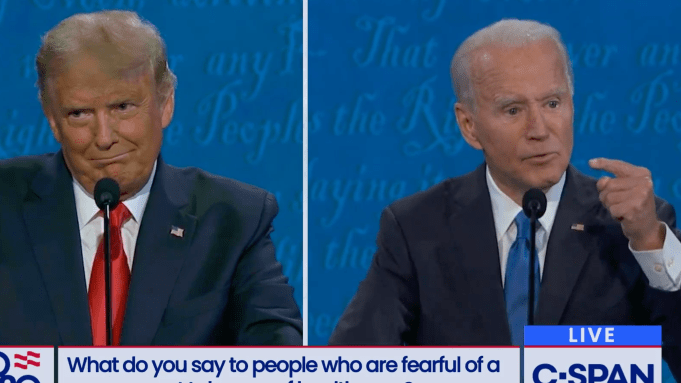 Donald Trump and Joe Biden during the 2020 presidential debates